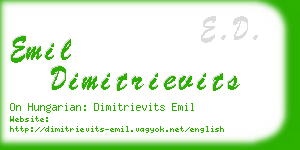 emil dimitrievits business card